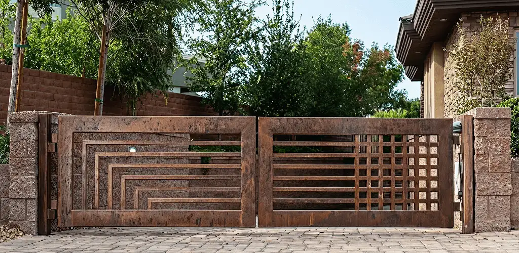 Custom driveway gate installation for a home entrance in Bellevue, WA