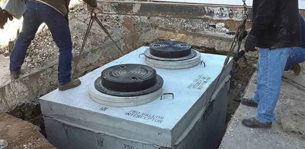 Grease trap installation for a commercial property drainage system in Bellevue, WA